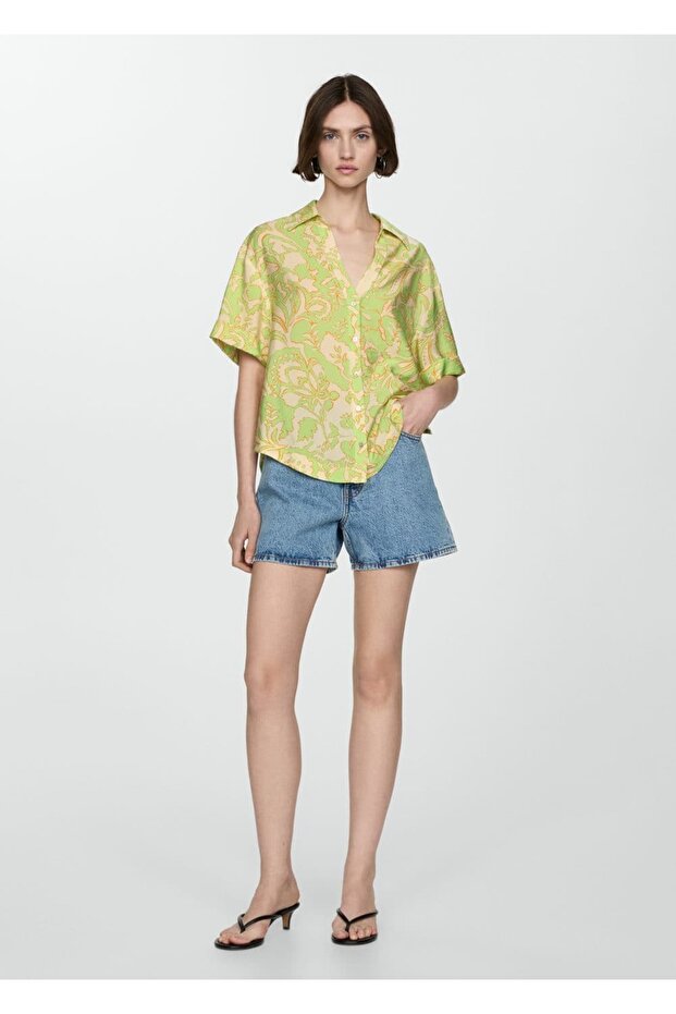 Kurzärmliges gemustertes Hemd - 7