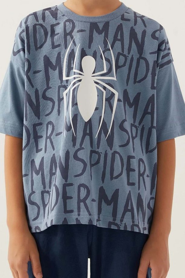 Lisanslı D4877 Bug T-shirt Ve Kapri Alt Üst Erkek Çocuk Takımı Mavi - 4