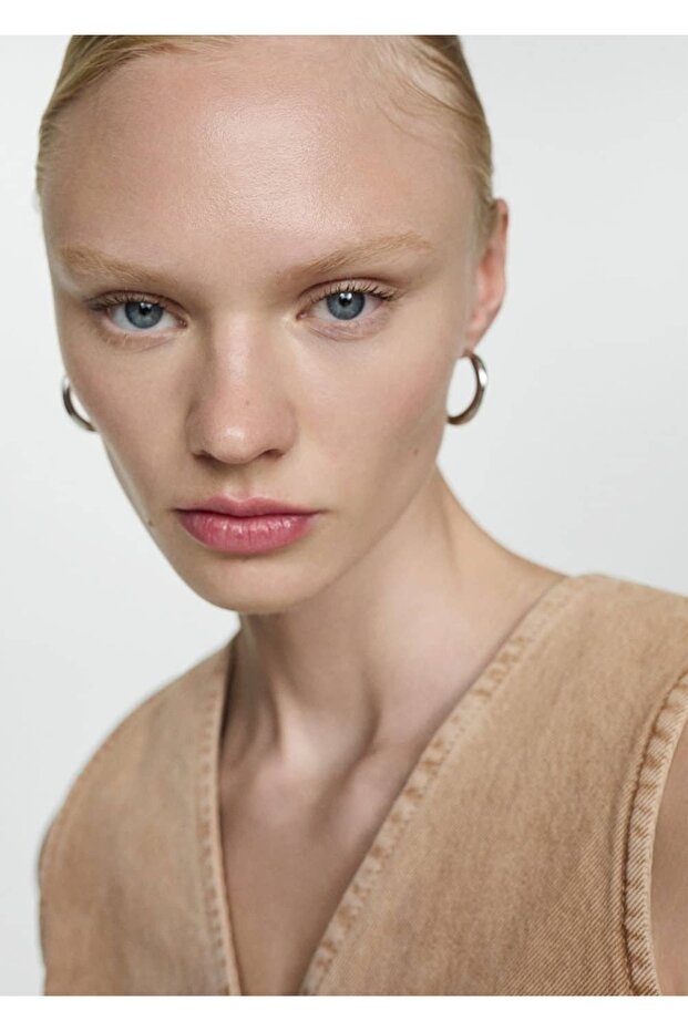 Dikişli denim yelek - 7