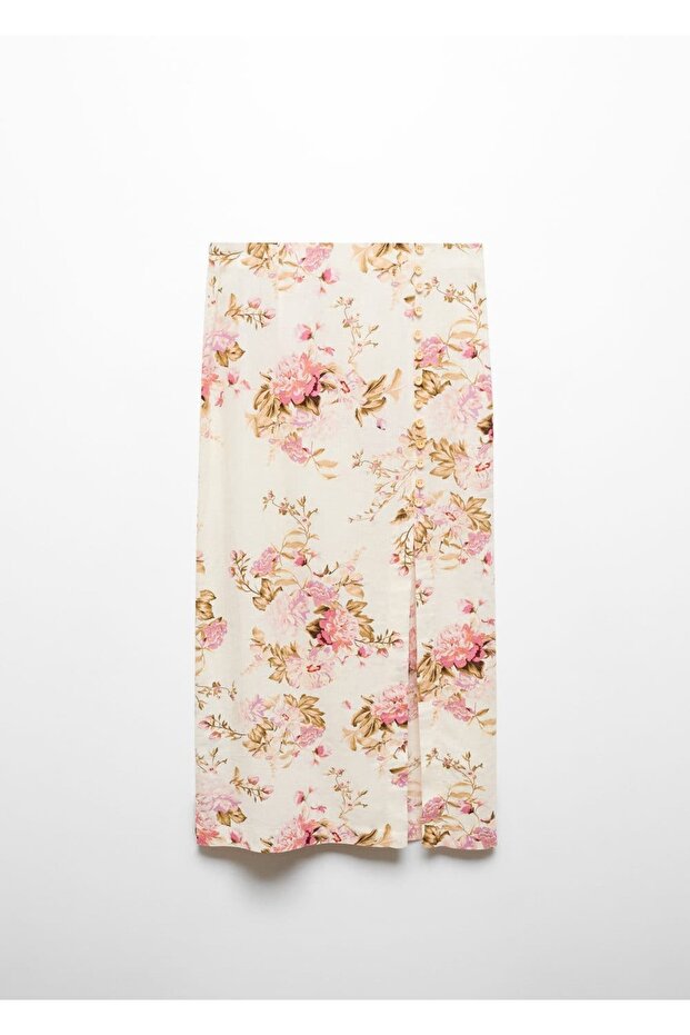 Keten yırtmaçlı etek - 3