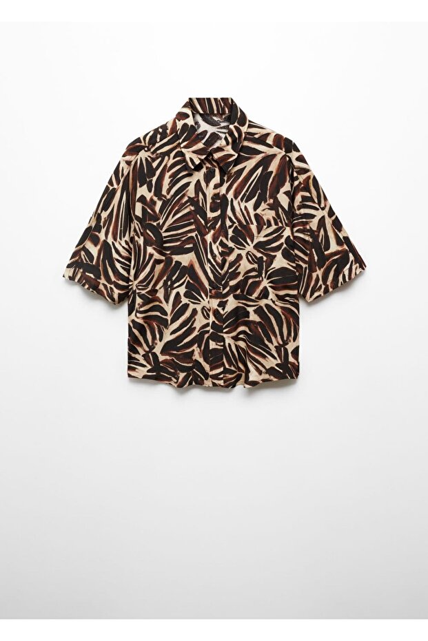 Dökümlü desenli gömlek - 3