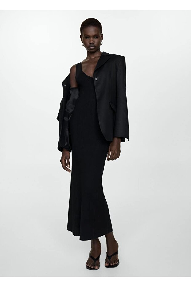 Askılı Triko Elbise - 2