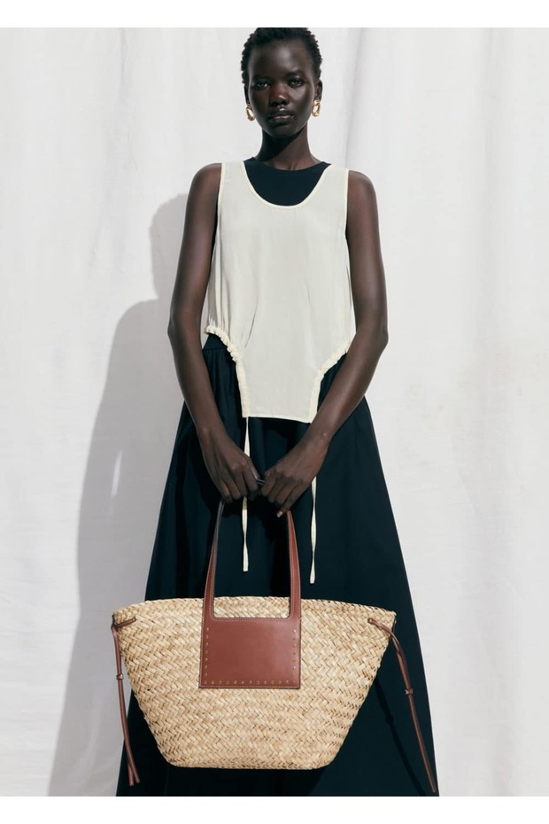 Çift askılı basket çanta - 4