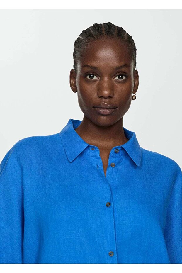 %100 keten gömlek - 5