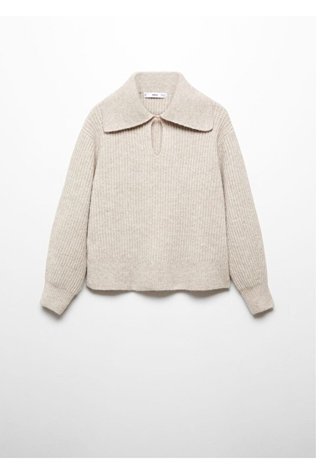 knitted sweater - Open collar - 3