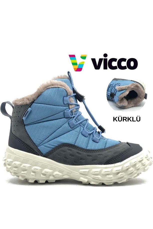 Tiger Phylon Kauçuk Taban Ortopedik Çocuk Kar Botu Mavi - 1