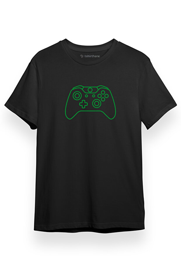 تيشيرت رجالي أسود بأكمام قصيرة من Xbox GamePad