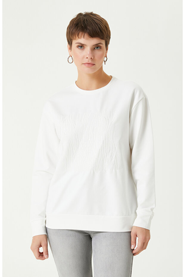 Kırık Beyaz Sweatshirt - 4