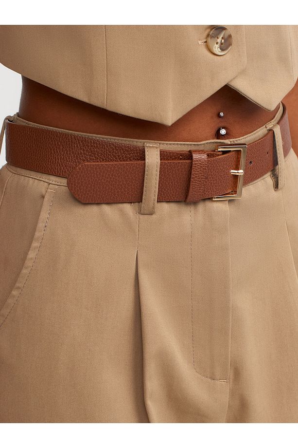 71527 Kemerli Chino Pantolon-Camel - 4