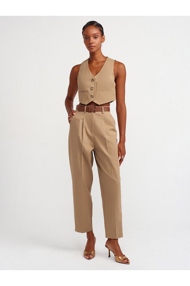 71527 Kemerli Chino Pantolon-Camel - 1