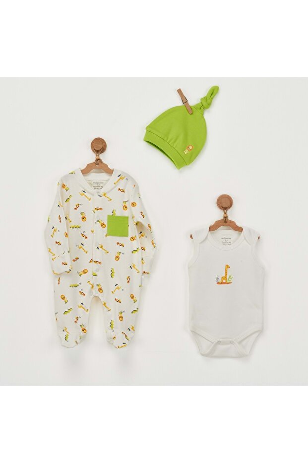 Ecru Baby Boy Set 3 Piece Ecru