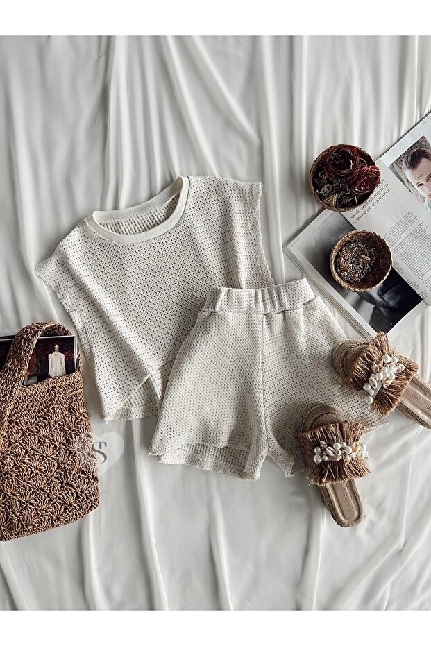 Marta Astarlı Şort Crop Takım - 6