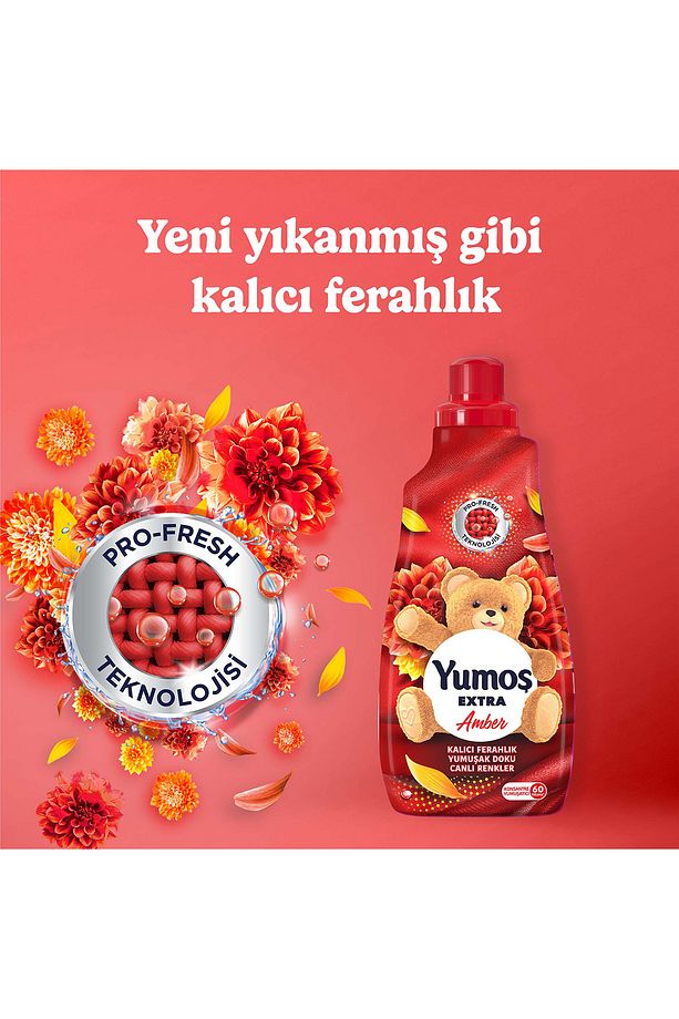 Extra Konsantre Çamaşır Yumuşatıcısı Amber 1440 ml 60 Yıkama 4adet - 5