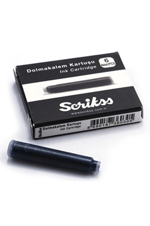 ( 2 ADET ) Scrikss 6'lı Siyah Dolma Kalem Kartuşu - 1