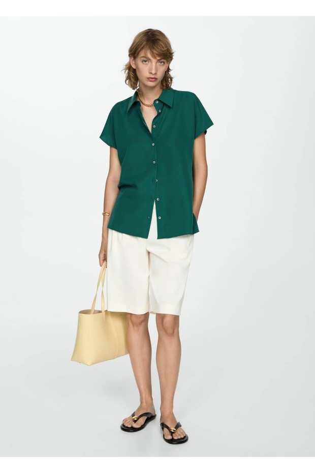 Kısa kollu lyocell gömlek - 2