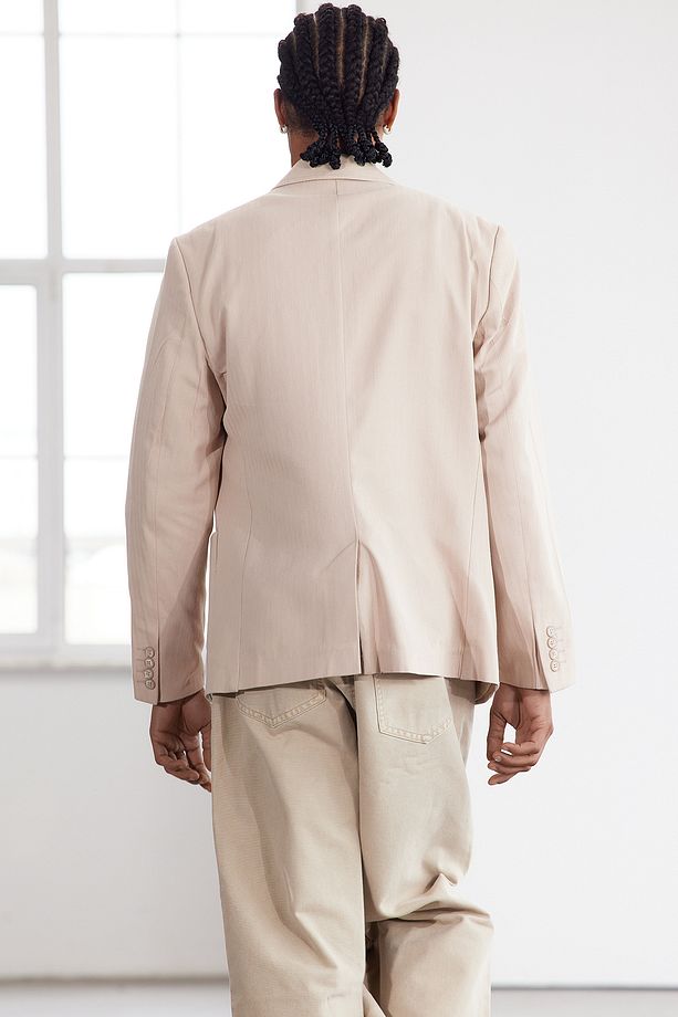 Limited Edition Taş %100 Pamuk Silm Fit Balıksırtı Dokuma Blazer Ceket TMNAW25BC00001 - 4