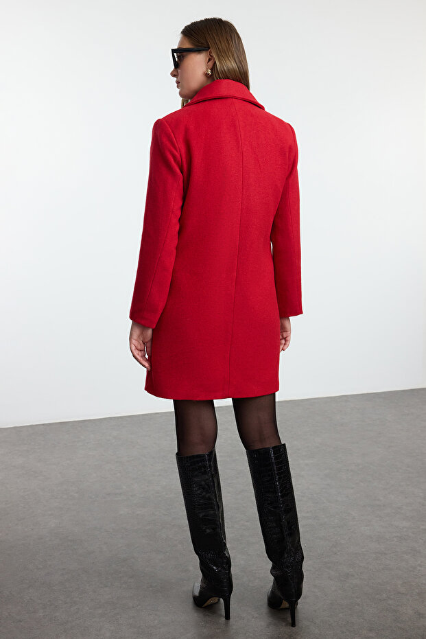 Červený kabát v běžném střihu - Twoaw23kb00029 - 2