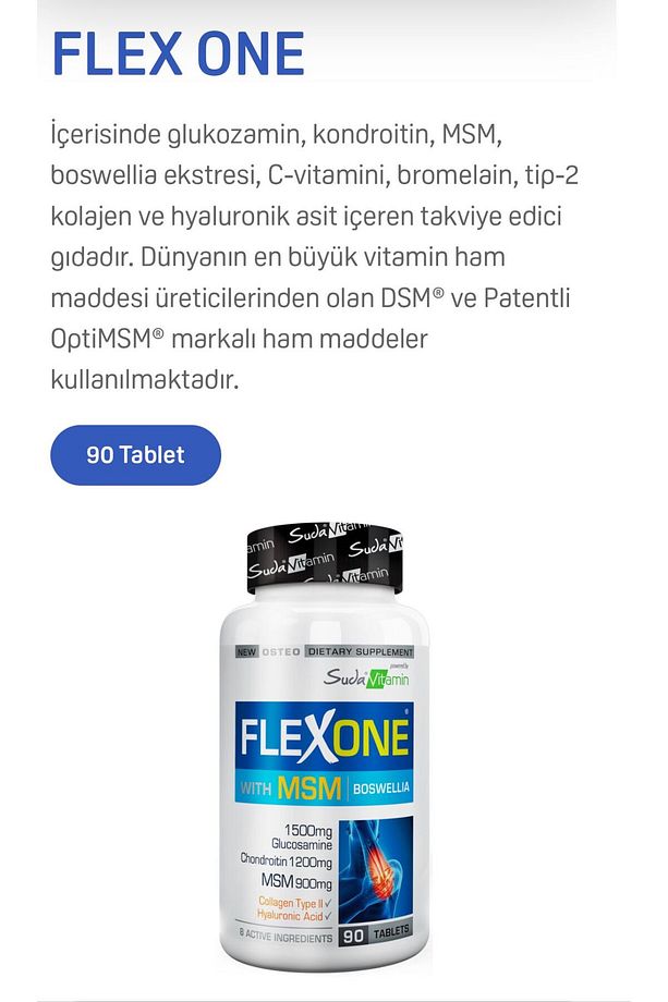 Flexone 90 Tablet ( Glukozamin , Kondroitin , MSM ) - 3