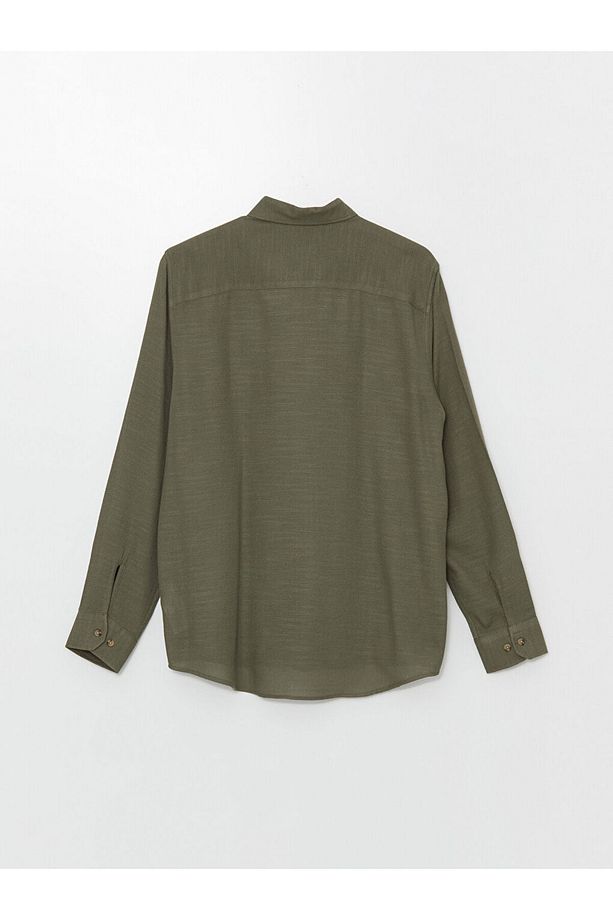 LCW Slim Fit Uzun Kollu Armürlü Erkek Gömlek - 6