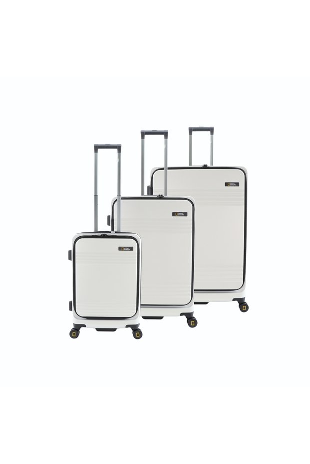 Lodge Travel Suitcase Set 3 pc White