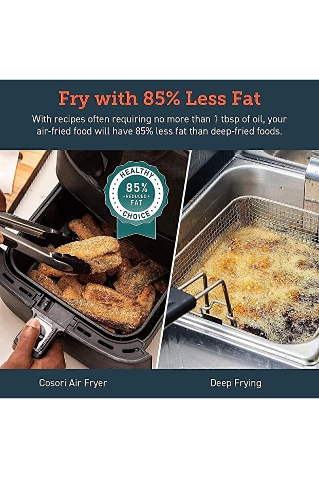 Yağsız Sıcak Hava Fritözü 5,5l, Xxl, 1700w, Dijital Led Dokunmatik Ekran,11 Program - 5