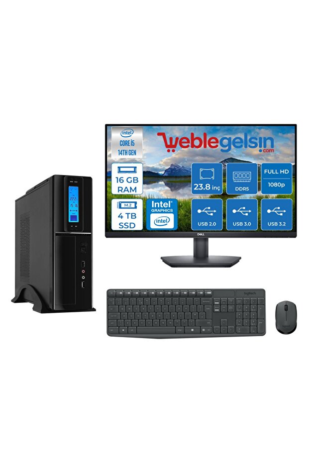 FLEX PRO 450X i5 14400 16GB DDR5 4TB SSD FREEDOS SFF SLİM 23.8 FHD MON  ZET450X9563010 - 1