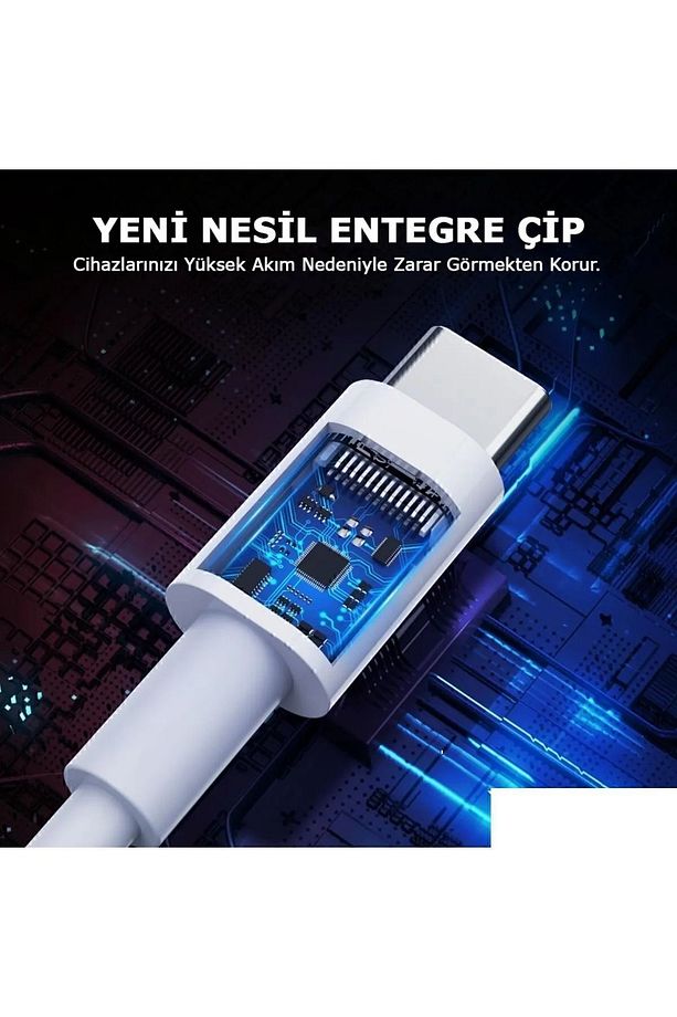 60w Hızlı Type C Şarj Kablosu Çift Taraflı Type-c To Type-c 60Watt Pd Şarj Kablo - 3