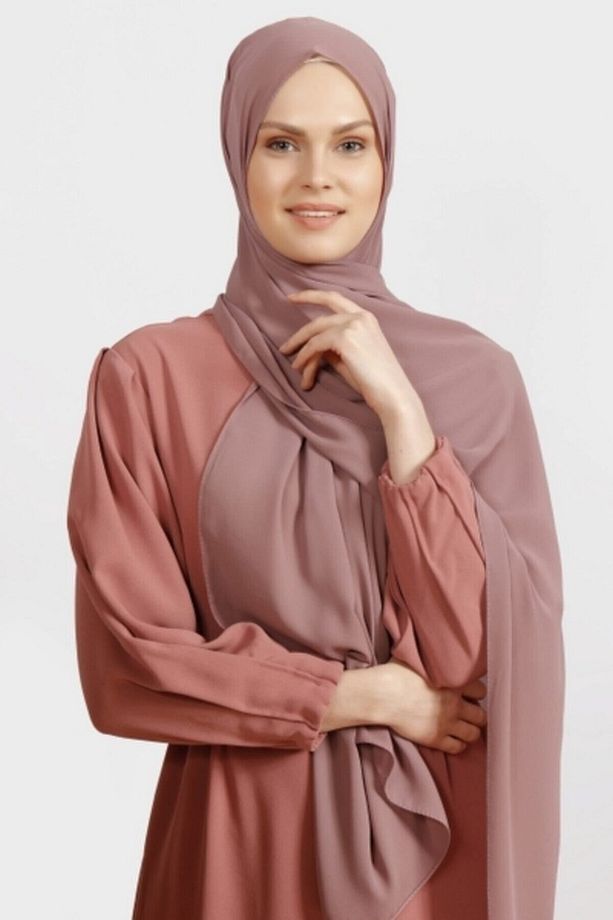 Krep Şal Koyu Pastel Pudra - 5