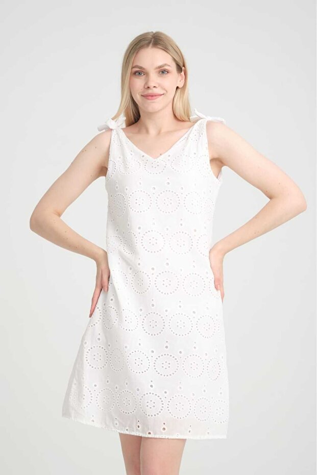 Rochie Brodata De Vara Marime Plus - 1