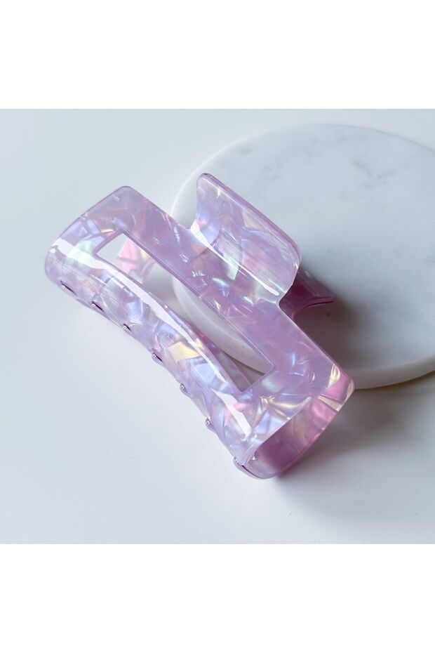 Purple Rectangular Bone Latch Buckle - 1