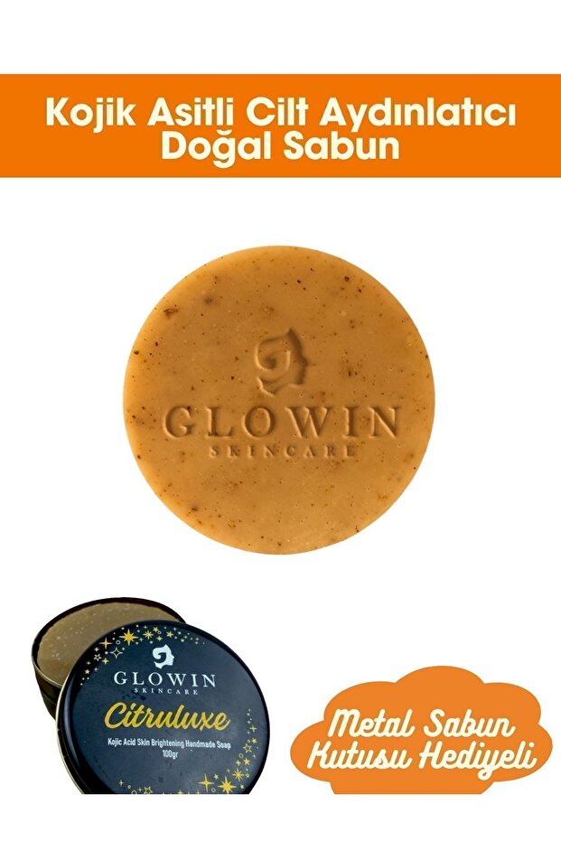 Dr.Grow Naturals Citruluxé Kojik Asitli Doğal Aydınlatıcı Sabun -Retinol,C-e Vitamini, Kolajen, Hyalüronik Asit-100gr