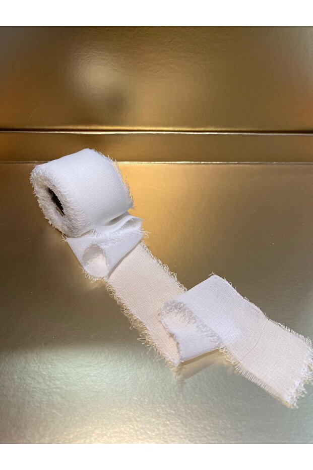 2.5 cm Off White Color Frayed Edge Chiffon Ribbon 5 Meters