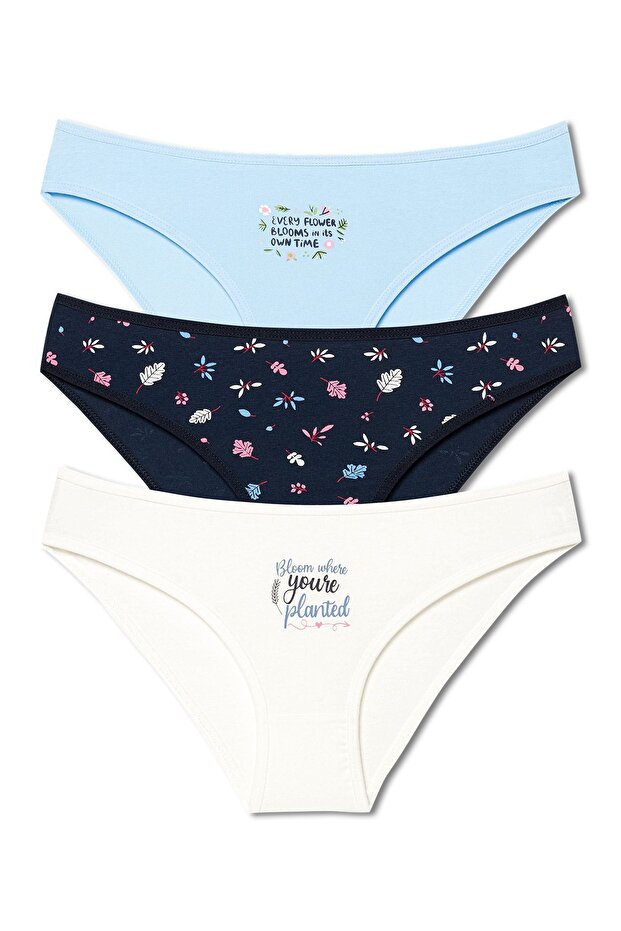 Pamuklu Basic Kadın Külot 3'lü Paket - 1