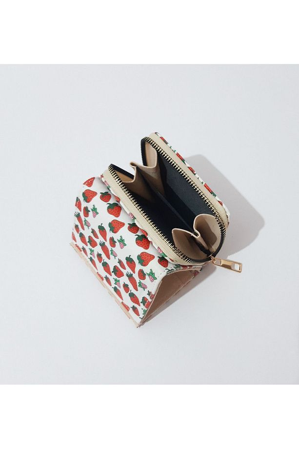 Çocuk Cüzdan 11x8 CM Çilek Desenli Çocuk Cüzdanı - 5