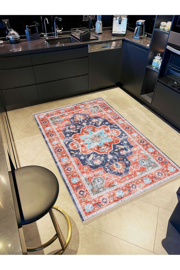 Leyla Collection Flower Detailed Antique Look Woven Base Modern Decorative Carpet Leyla02