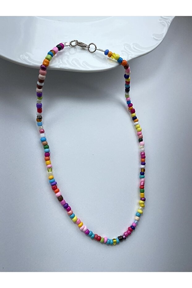 Renkli Boncuklu Kolye - 1