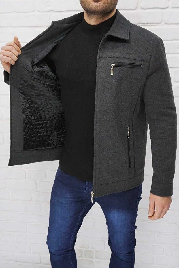 Men's Smoked Wool Blended Cashmere Coat - 5