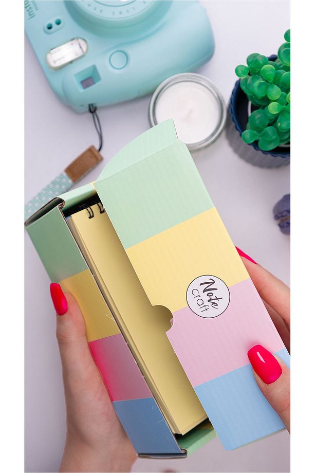 8'li Çizgisiz Defter Seti Renkli Defter 9 x 15 cm 50 Yaprak Okul Defteri Not Defteri Notepad - 5