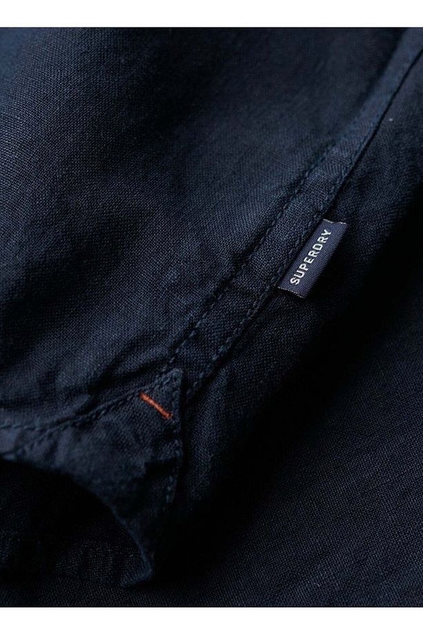 Normal Lacivert Düz Erkek Gömlek M4010607A11S_STUDIOS CASUAL LINEN L - 5
