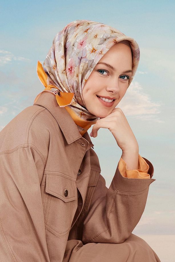 İpek Eşarp 2024 İlkbahar-Yaz - 9108D-22 - Tivil - 1