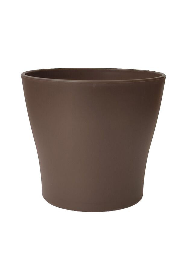 8.3 Litre Kahve Gardenya Saksı Dekoratif Mat Tabaksız Plastik Saksı - 1