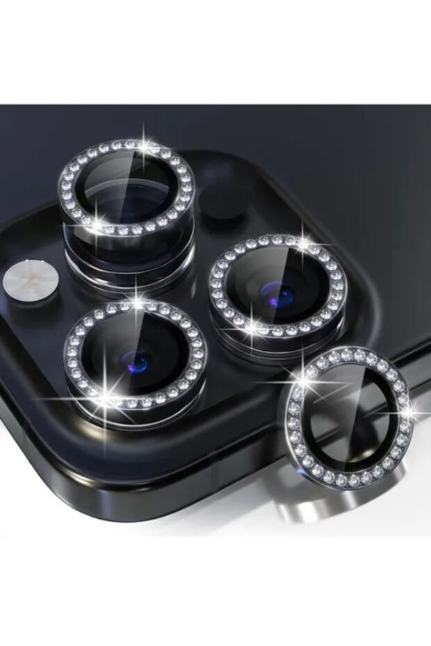 iPhone 15 Pro Max Compatible Camera Protector Jewelled Glass Lens Eyepiece Protector