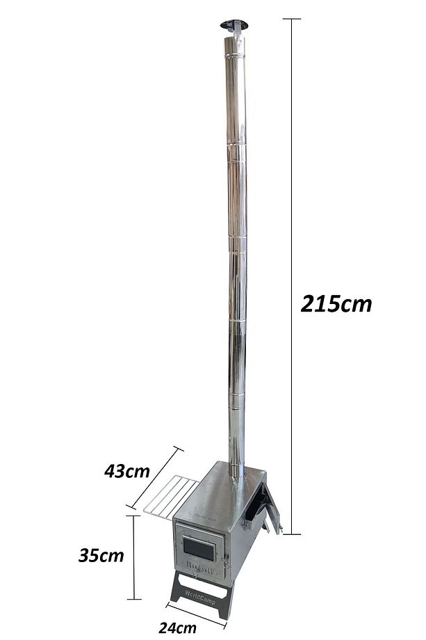 Krom Kuzineli Çadır Sobası Tepsisiyle Birlikte - 4