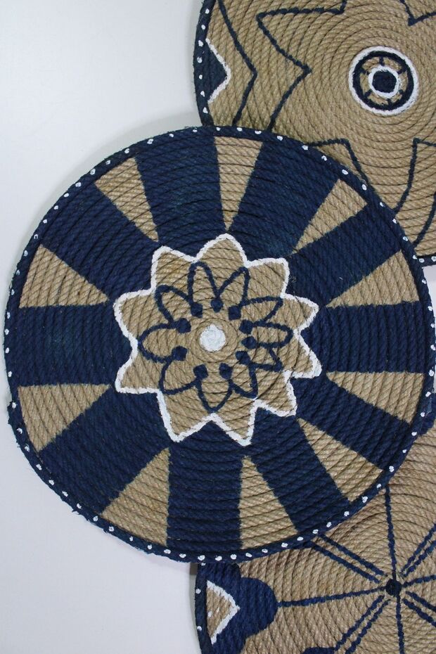 Susen Design Bohem Hasır Duvar Tabağı Seti - 2