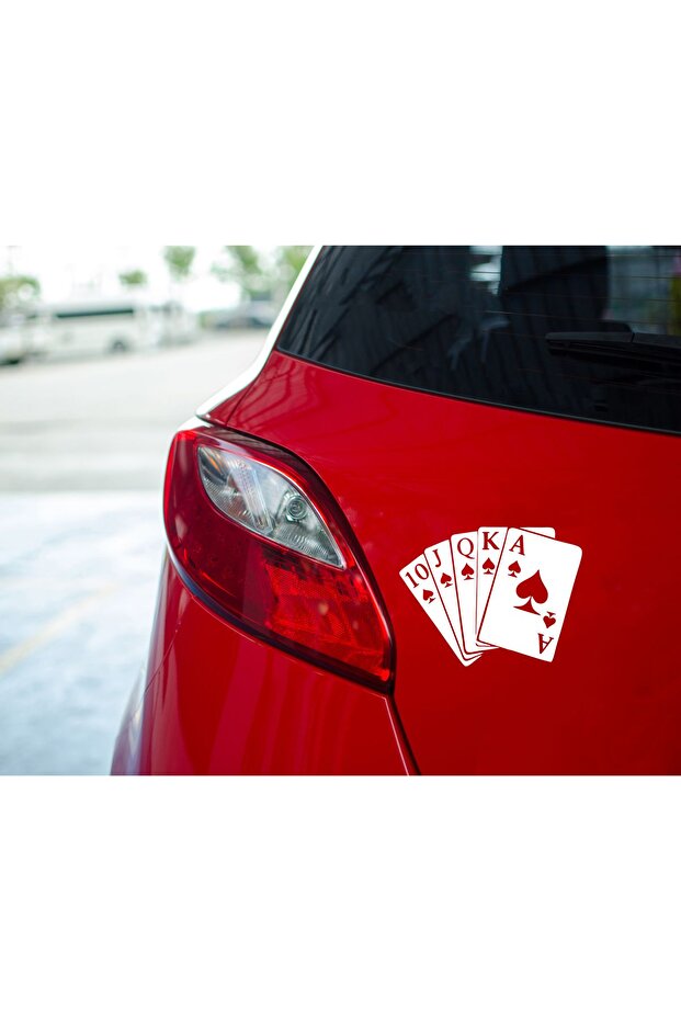 21X16 cm Poker Flush Playing Card - Auto Sticker Glass Lettering