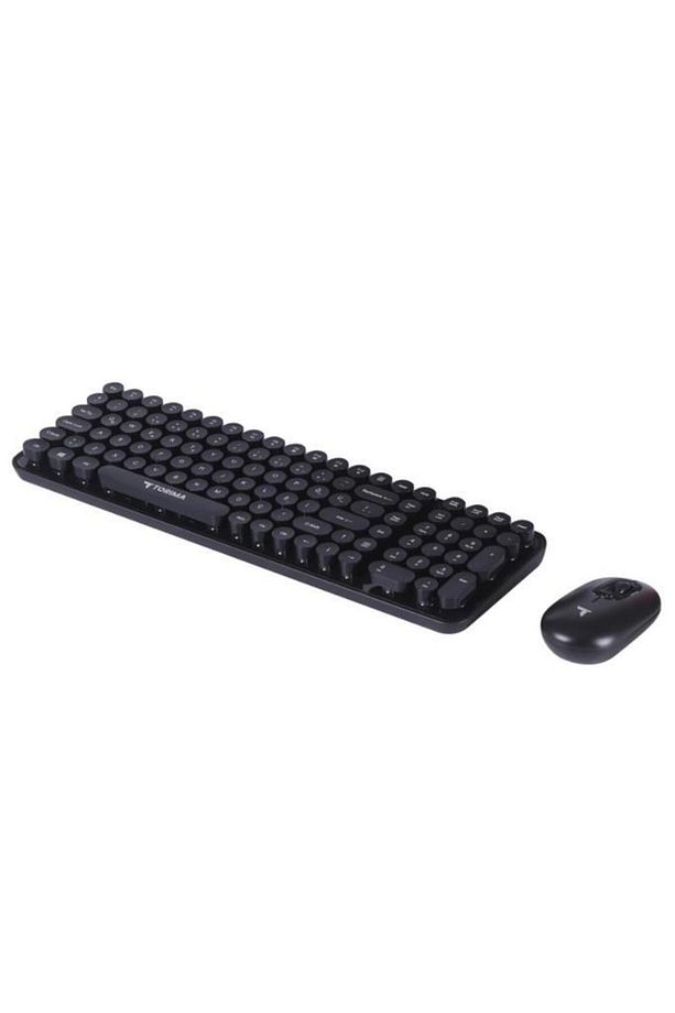 TMK-07 Siyah Retro Daktilo Görünümlü Kablosuz Q Klavye Mouse Seti - 2