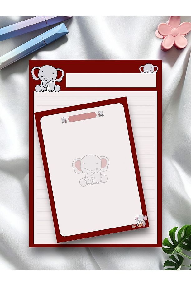 Fil Desenli 2'li Set (A4-A5) Notepad - Not Defteri - Bloknot - 1
