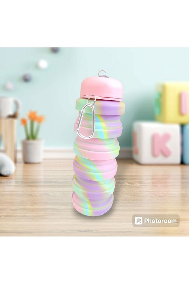 MCHOME Slipt 500 Ml Sızdırmaz Katlanabilir Portatif Silikon Su Matarası Taşınabilir Suluk - 2