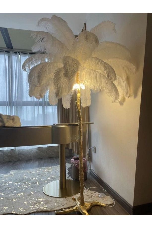 Deve Kuşu Modern Lambader / Tüy Turuncu - 6