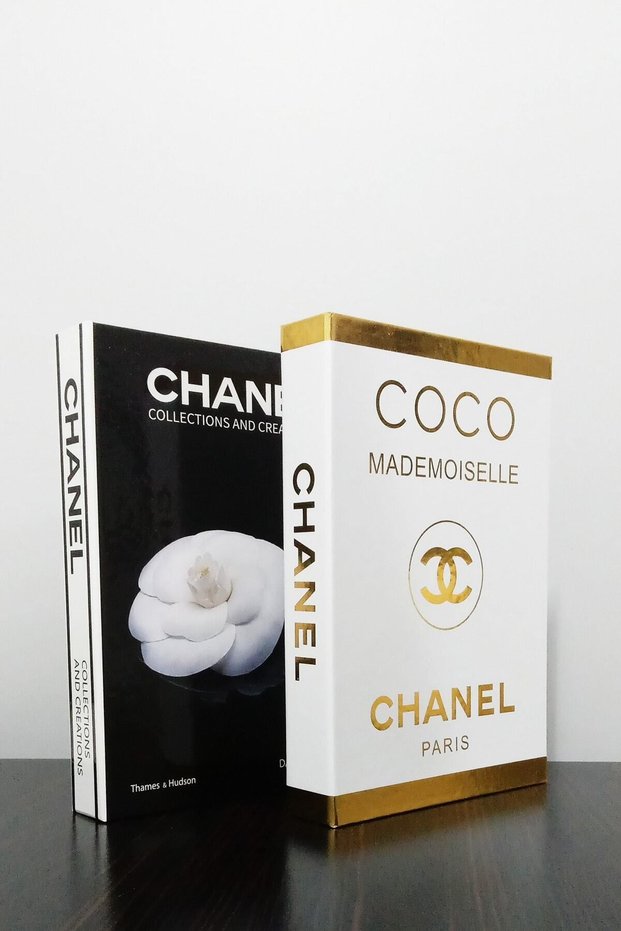 Black Rose and Coco White Gilt Themed 2-Piece Decorative Book Box Set